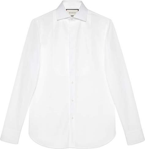 gucci quelle qu'en soit la saison|Sea Island cotton plastron shirt in white .